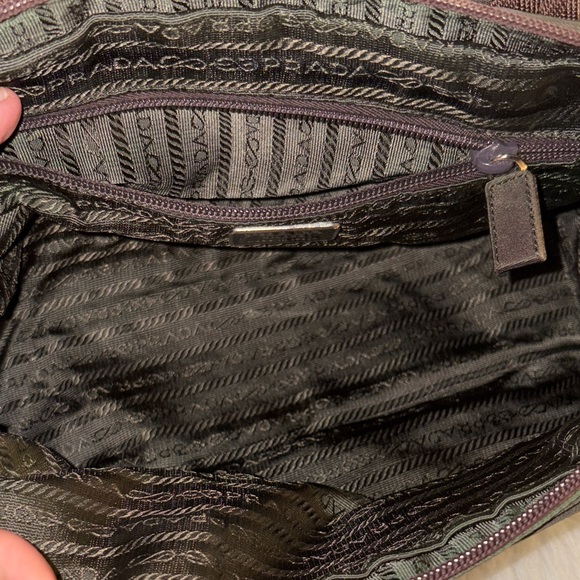 Prada Black Nylon Handbag with Brown Straps - Picture 7 of 11